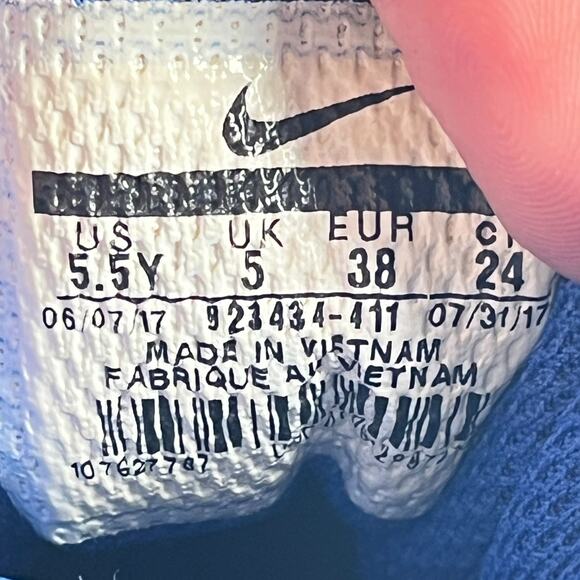 Nike Alpha Huarache Blue White Pro Mid MCS Baseball 923434-411 Youth Size 5.5 - Picture 9 of 10